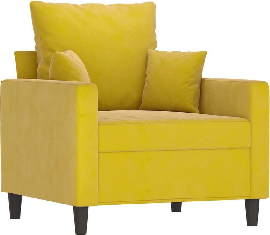VidaXL Fauteuil 60 cm fluweel geel - Foto 3