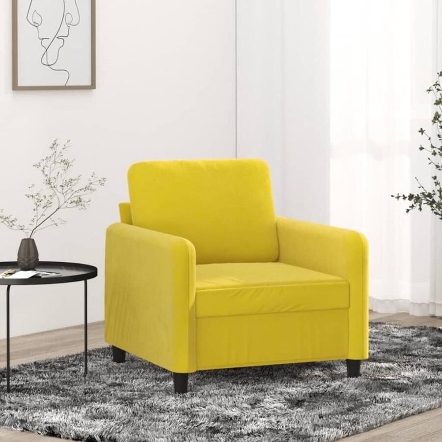 VidaXL Fauteuil 60 cm fluweel geel