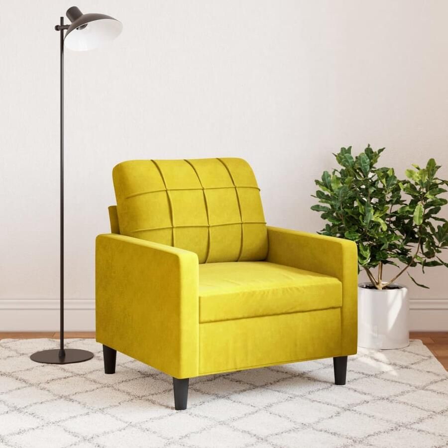 VidaXL Fauteuil 60 cm fluweel geel - Foto 4