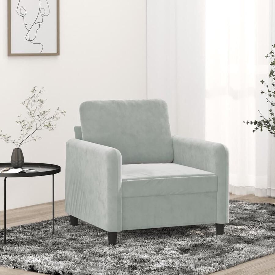 VidaXL Fauteuil 60 cm fluweel lichtgrijs