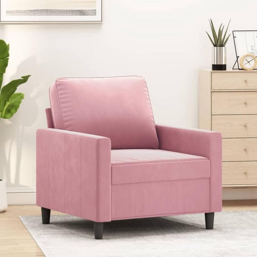 VidaXL Fauteuil 60 cm fluweel roze