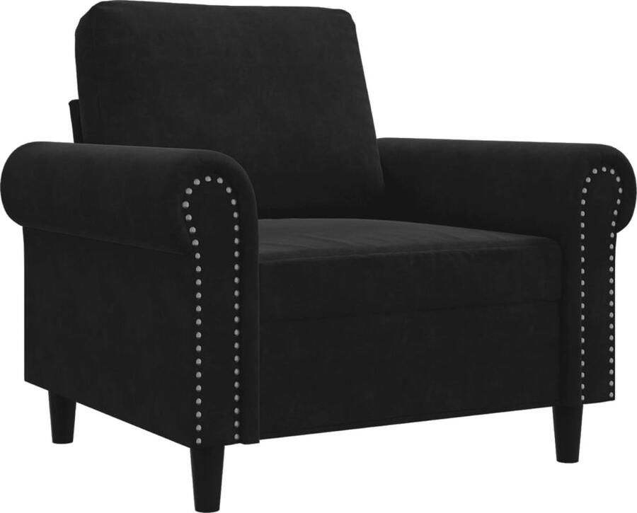 VidaXL Fauteuil 60 cm Fluweel Zwart