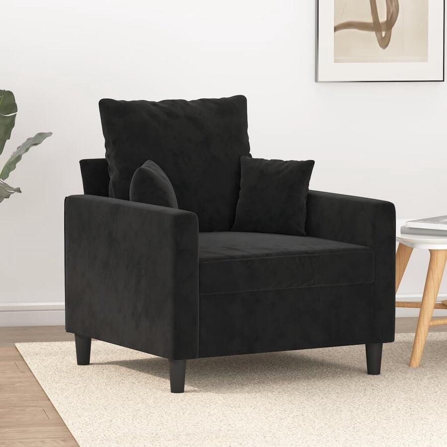 VidaXL Fauteuil 60 cm fluweel zwart