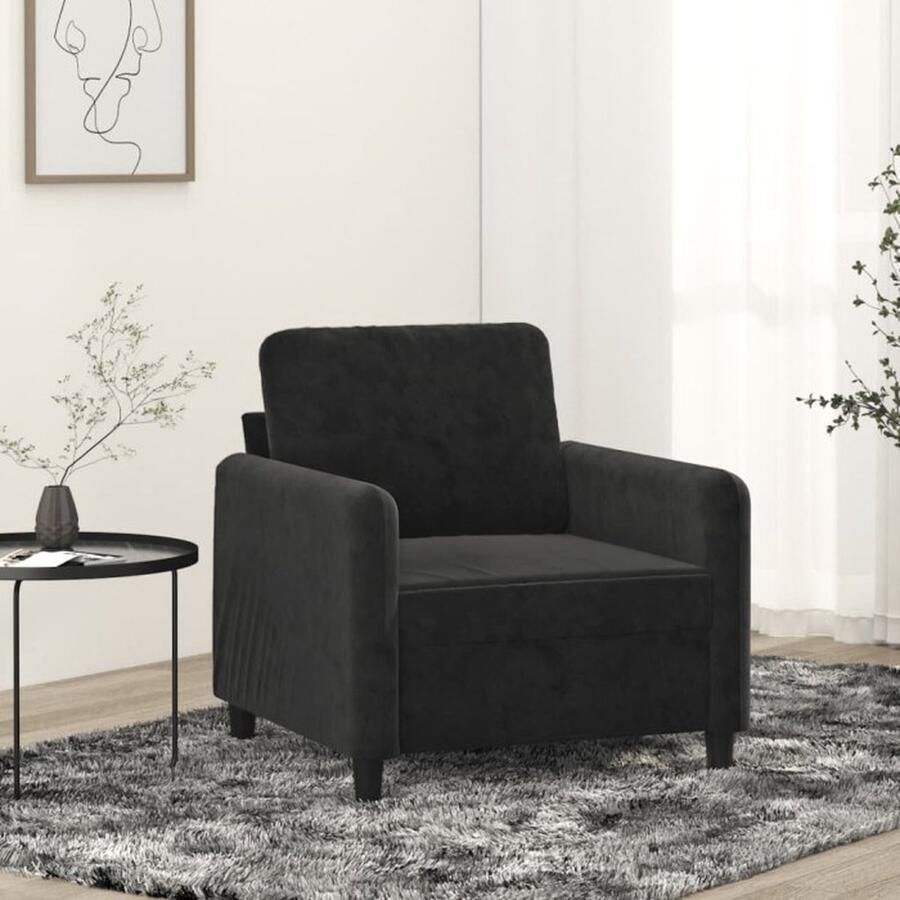 VidaXL Fauteuil 60 cm fluweel zwart