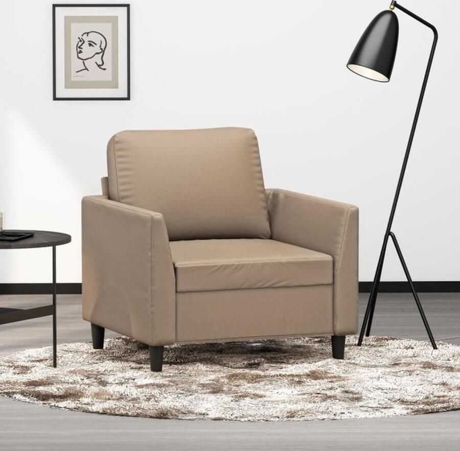VidaXL Fauteuil 60 cm kunstleer cappuccinokleurig