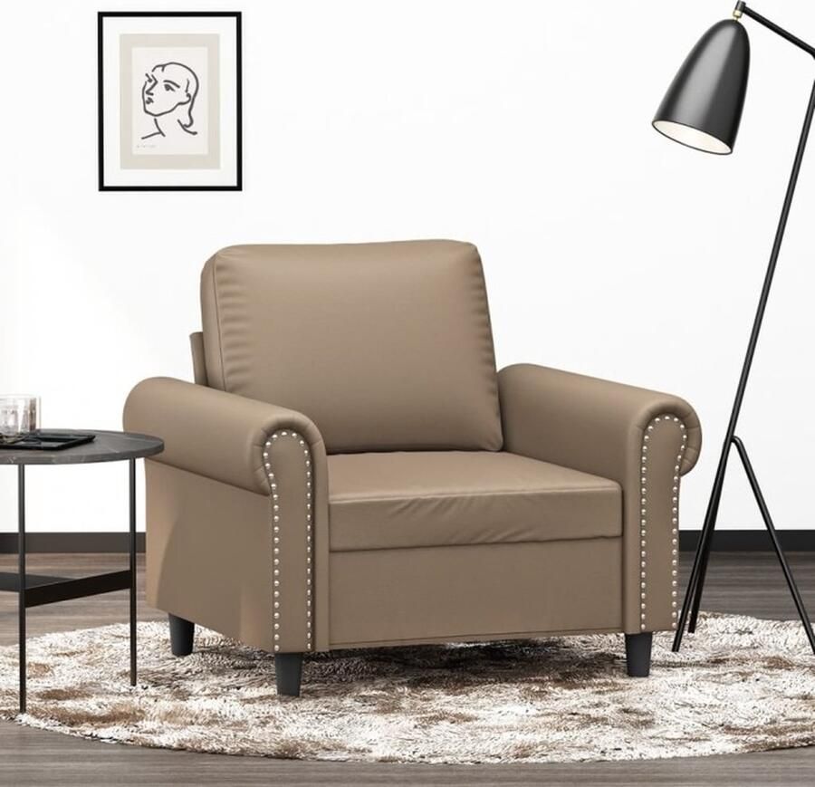 VidaXL Fauteuil 60 cm kunstleer cappuccinokleurig