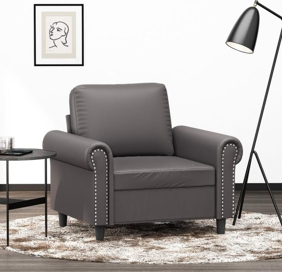 VidaXL Fauteuil 60 cm kunstleer grijs