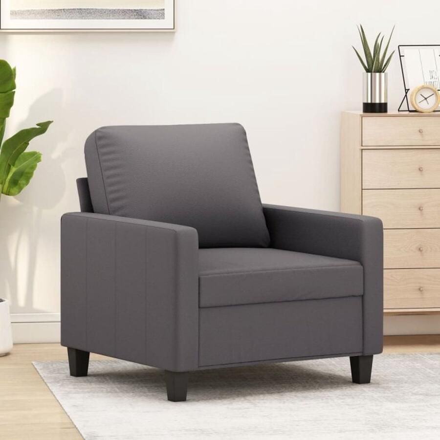 VidaXL Fauteuil 60 cm kunstleer grijs