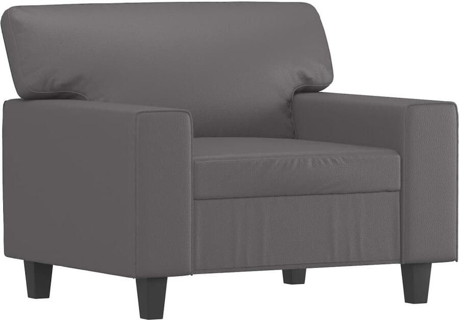 VidaXL Fauteuil 60 cm Grijs Kunstleer Fauteuil Designstoel Lounge Stoel Kunstleder Grijze Fauteuil - Foto 8