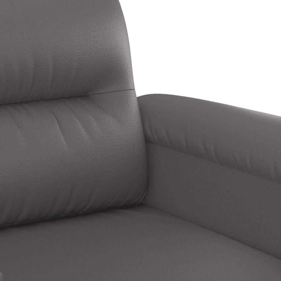 VidaXL Fauteuil 60 cm Grijs Kunstleer Fauteuil Designstoel Lounge Stoel Kunstleder Grijze Fauteuil - Foto 4