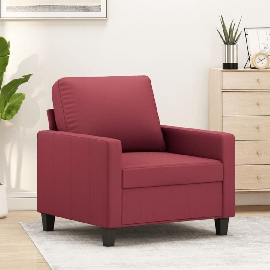 VidaXL Fauteuil 60 cm kunstleer wijnrood