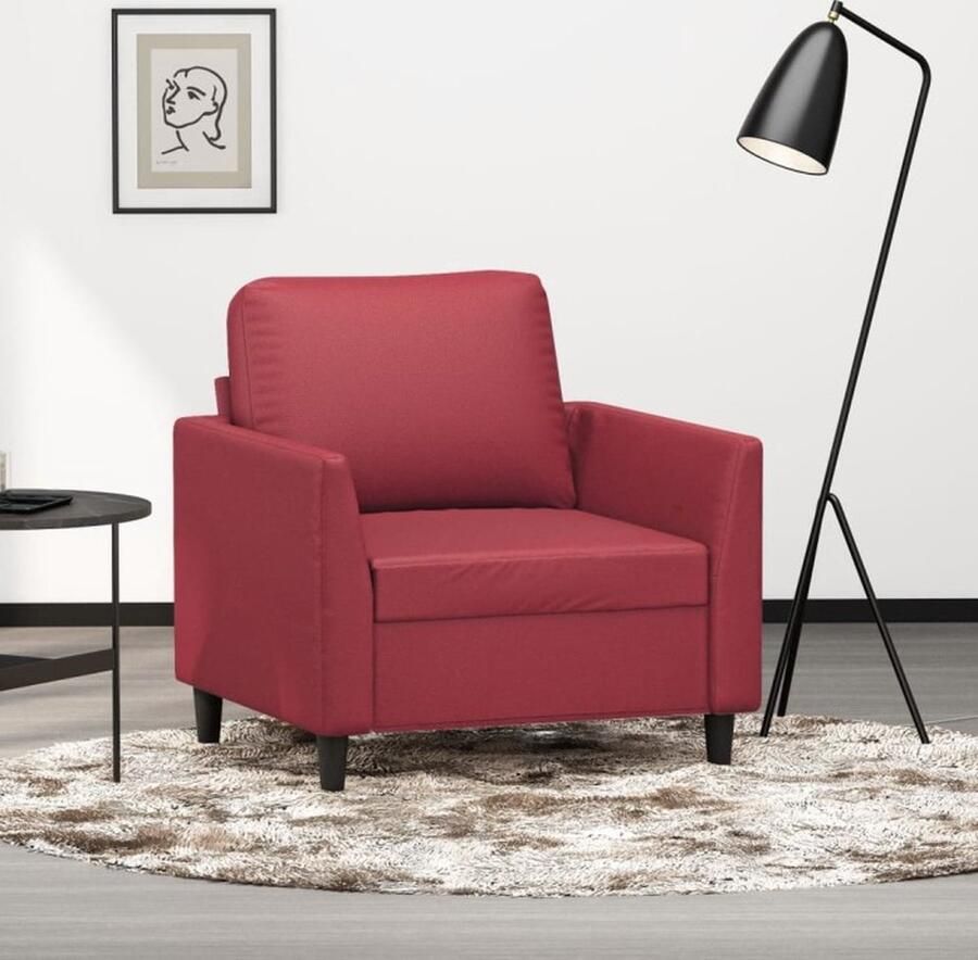 VidaXL Fauteuil 60 cm kunstleer wijnrood