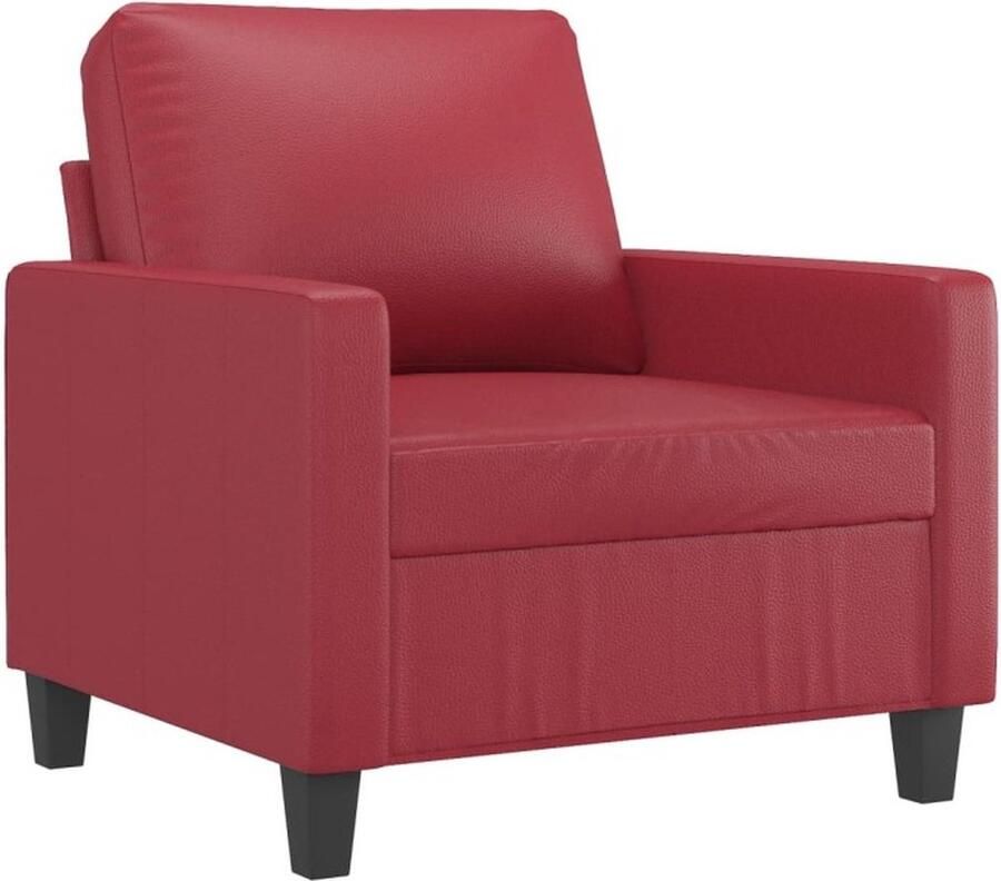 VidaXL Fauteuil 60 cm kunstleer wijnrood - Foto 4