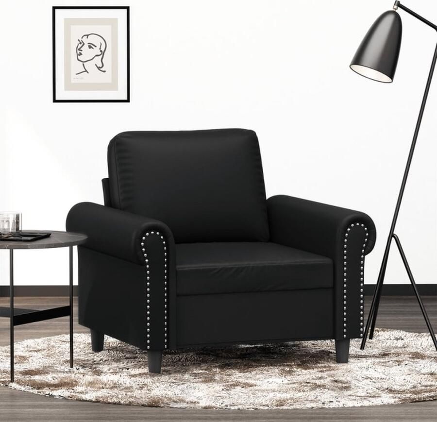 VidaXL Fauteuil 60 cm kunstleer zwart