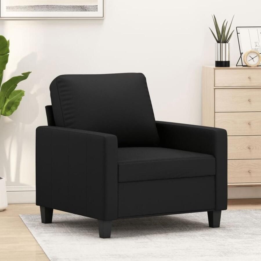 VidaXL Fauteuil 60 cm kunstleer zwart