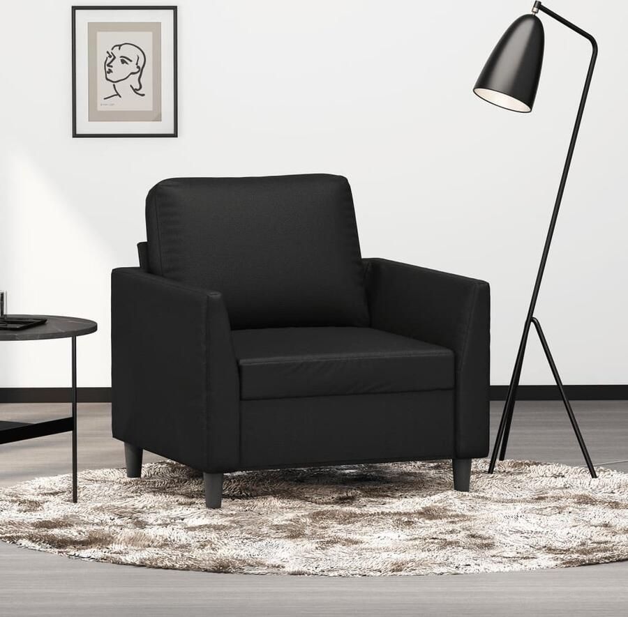VidaXL Fauteuil Fauteuils Bank Zitstoel Fauteuil 60 cm kunstleer zwart