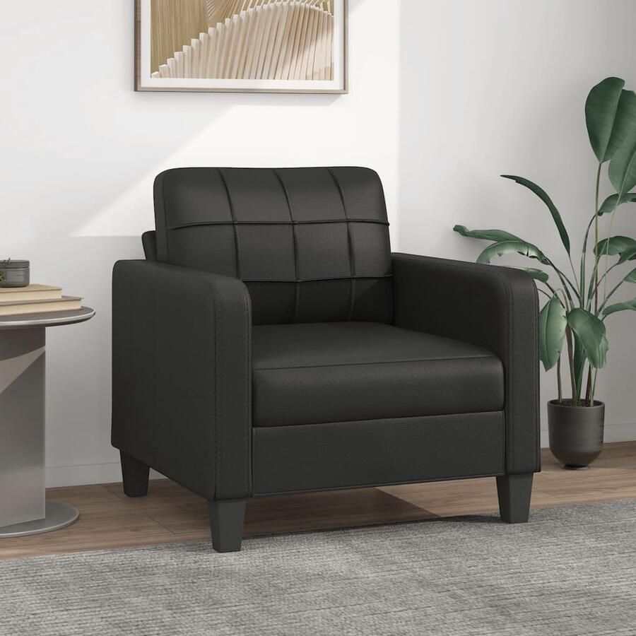 VidaXL Fauteuil 60 cm kunstleer zwart