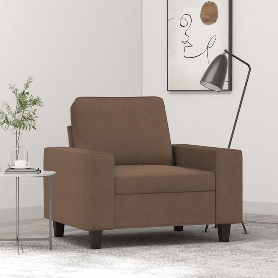 VidaXL Fauteuil 60 cm stof bruin