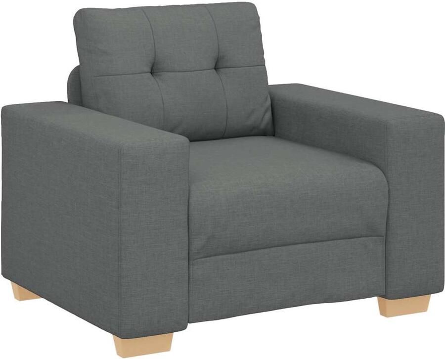 VidaXL Fauteuil 60 cm stof donkergrijs