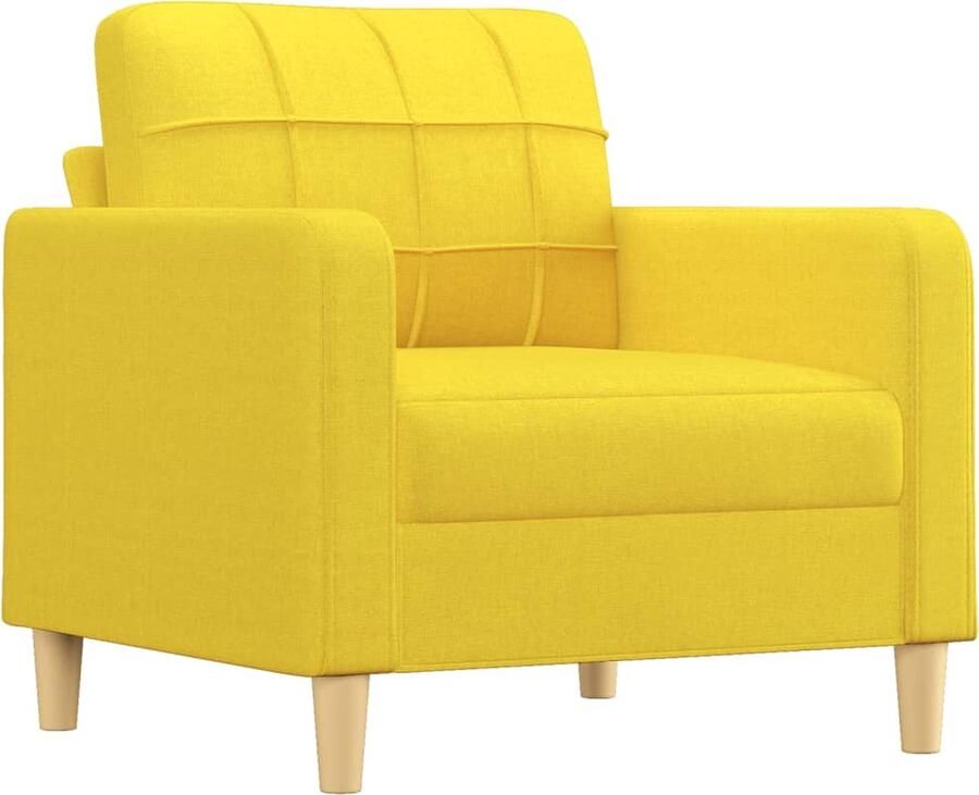 VidaXL Fauteuil 60 cm Stof Lichtgeel Comfortabele Fauteuil Fauteuils Geel Lounge Stoel Relaxfauteuil Bank