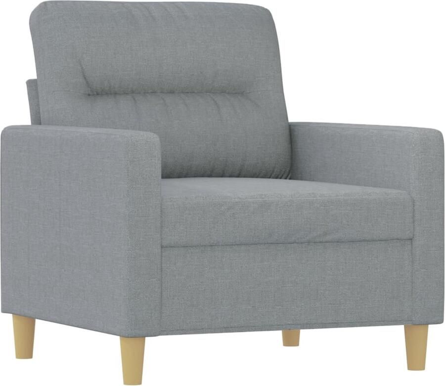 VidaXL Fauteuil 60 cm Stof Lichtgrijs Comfortabele Stoffen Bank Fauteuils Grijs Lounge Stoel Relaxfauteuil Zitbank