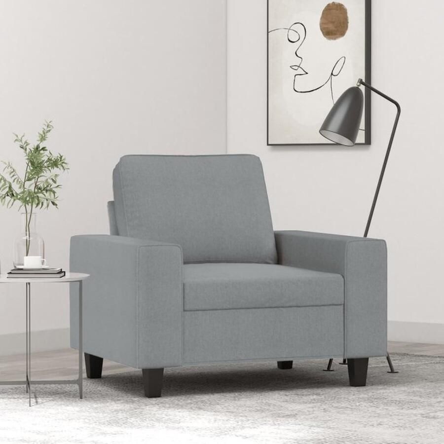 VidaXL Fauteuil 60 cm stof lichtgrijs