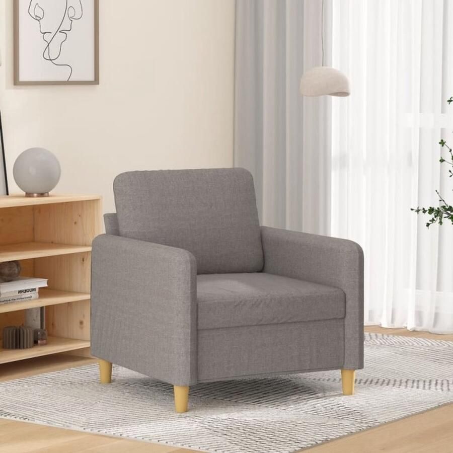 VidaXL Fauteuil 60 cm stof taupe - Foto 2