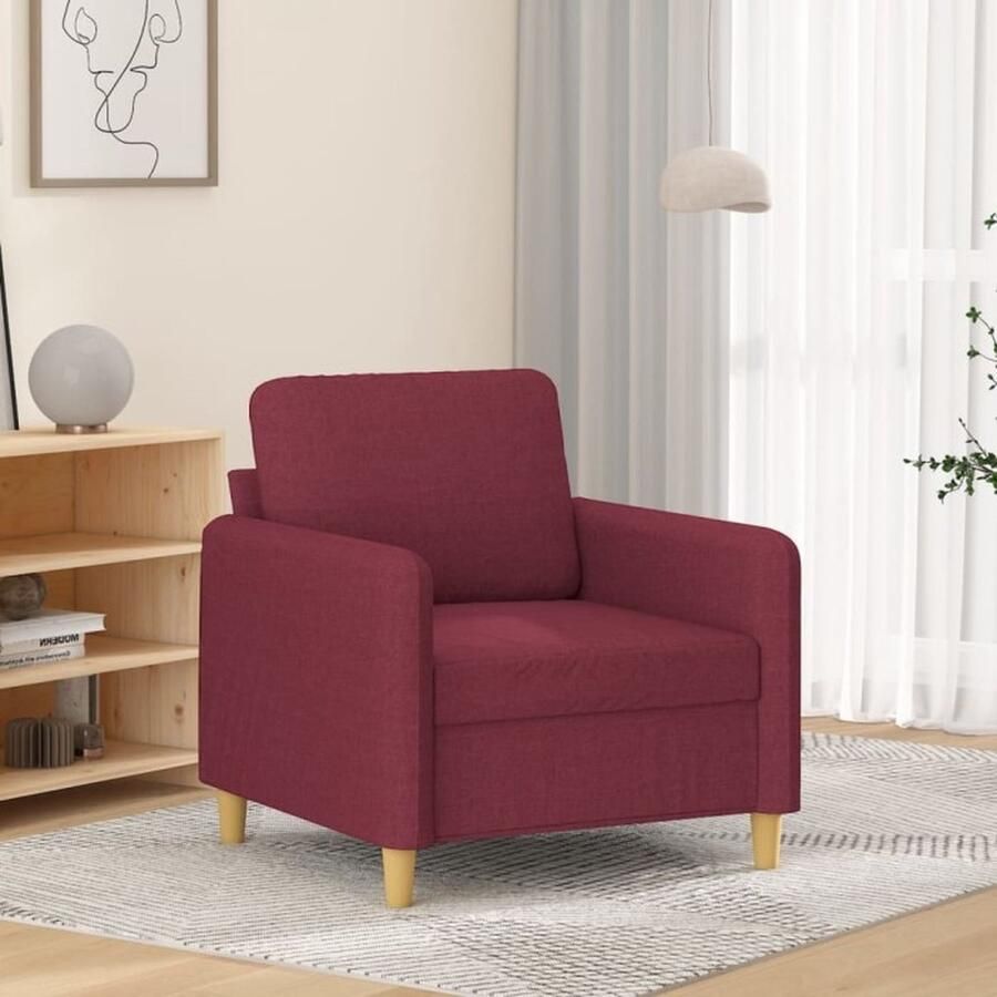 VidaXL Fauteuil 60 cm stof wijnrood