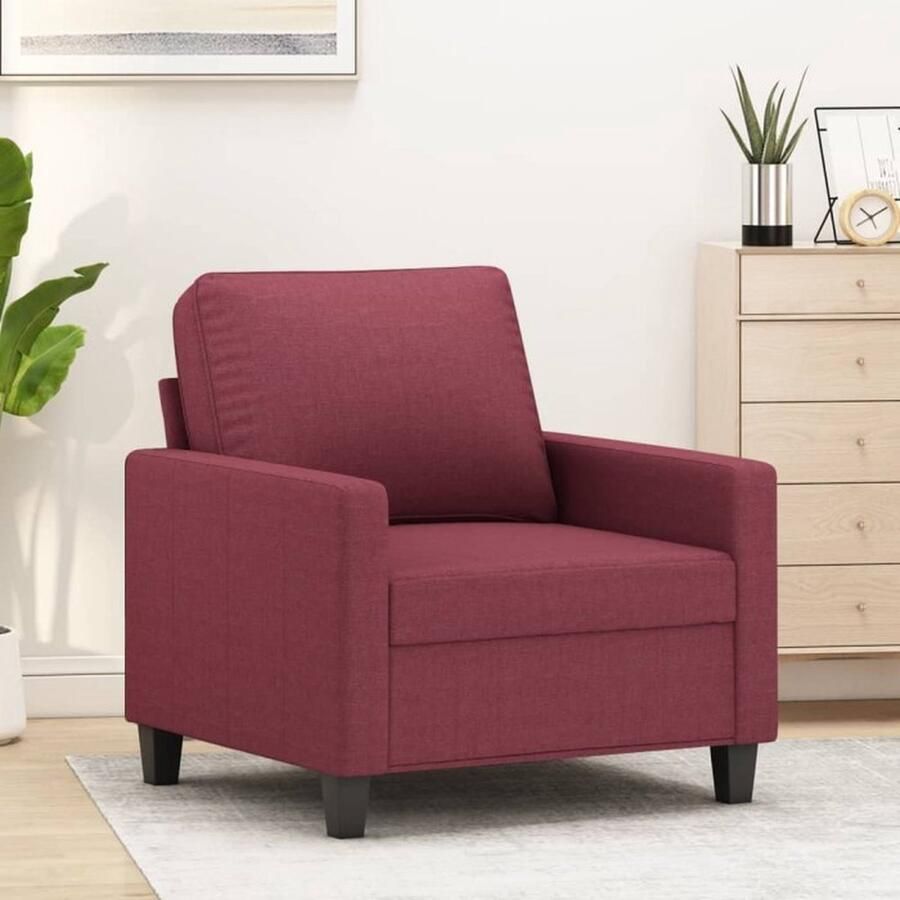 VidaXL Fauteuil 60 cm stof wijnrood