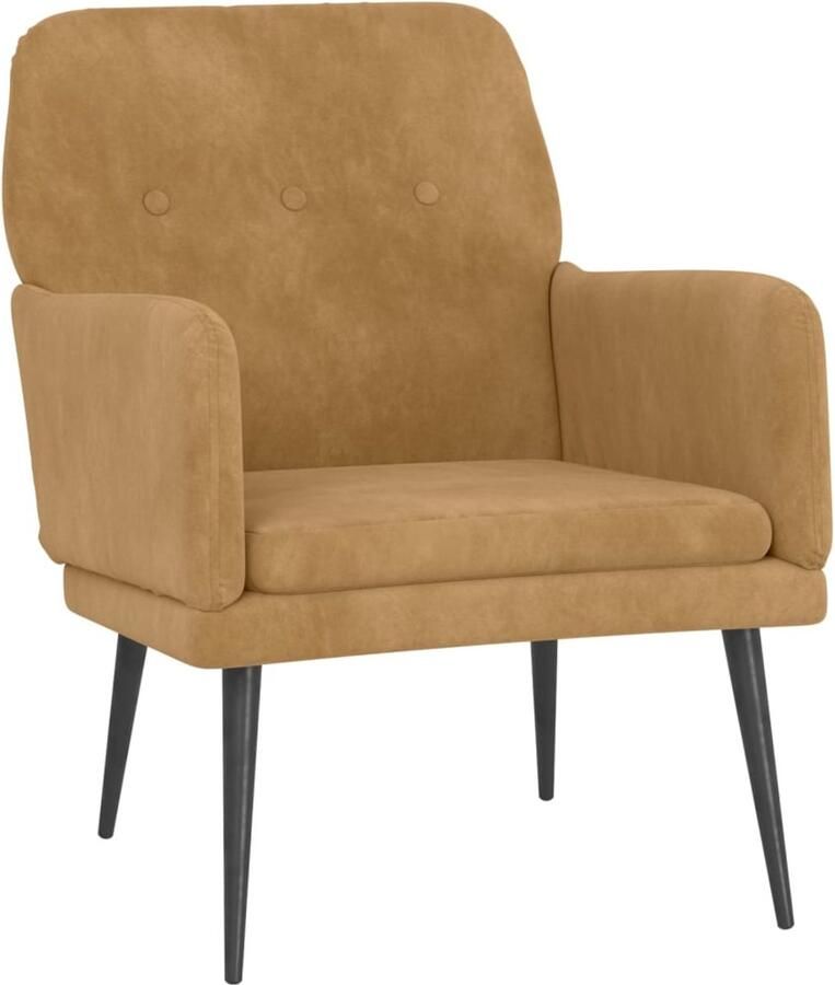 VidaXL Fauteuil 62x79x79 cm fluweel bruin - Foto 2