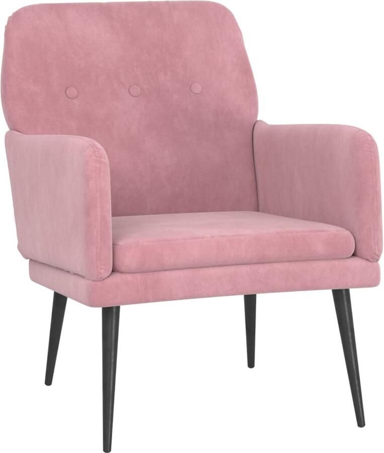 VidaXL Fauteuils vidaXL Fauteuil 62x79x79 cm fluweel roze