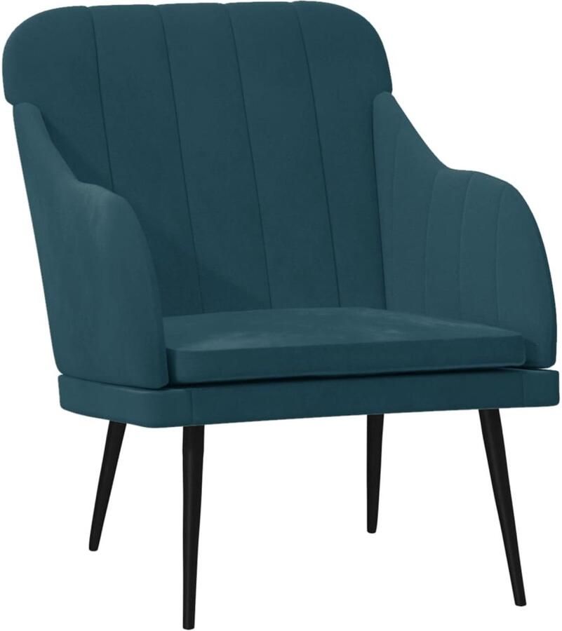 VidaXL Fauteuil 63x76x80 cm fluweel blauw