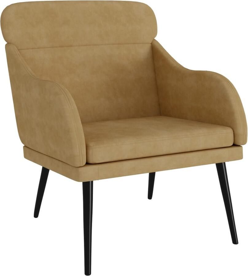 VidaXL Fauteuil 63x76x80 cm fluweel bruin - Foto 2