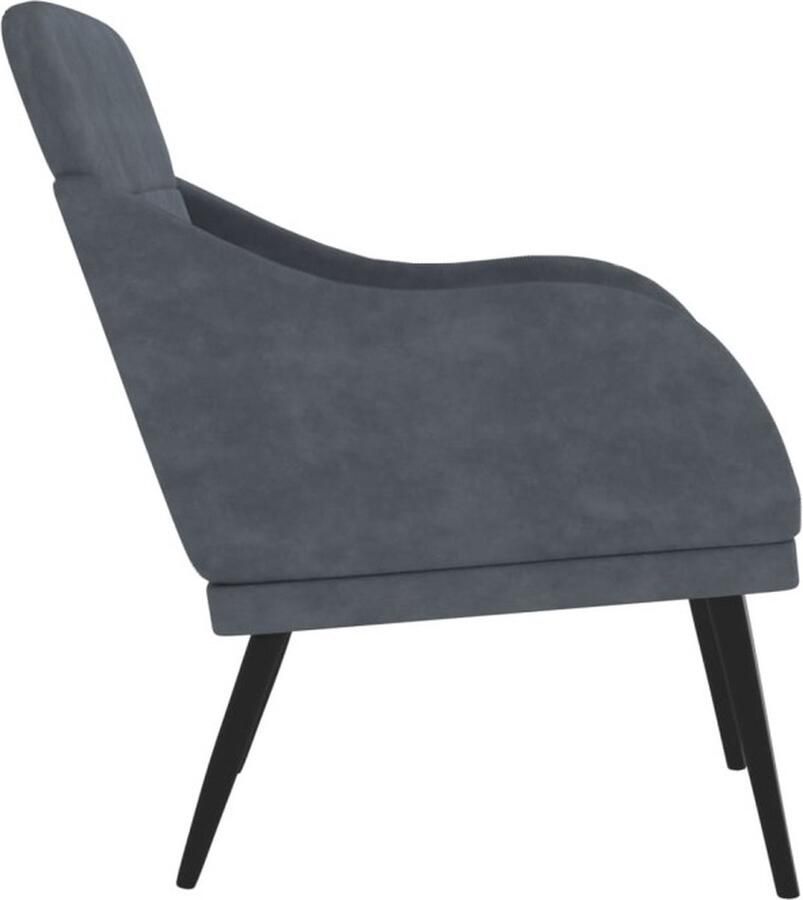 VidaXL Fauteuil Fluweel Donkergrijs 63x76x80 cm