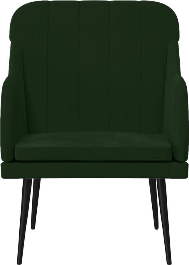 VidaXL Fauteuil 63x76x80 cm fluweel donkergroen - Foto 3