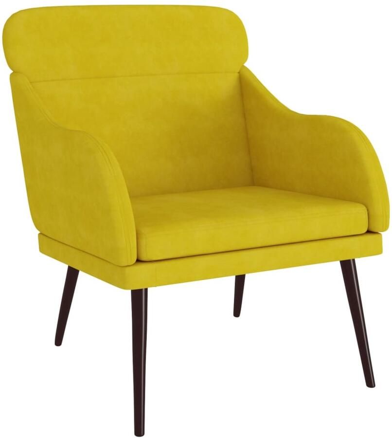 VidaXL Gele Fluwelen Fauteuil Stijlvol & Comfortabel - Foto 3