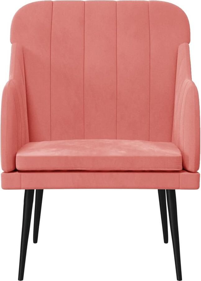 VidaXL Fauteuil 63x76x80 cm fluweel roze - Foto 5