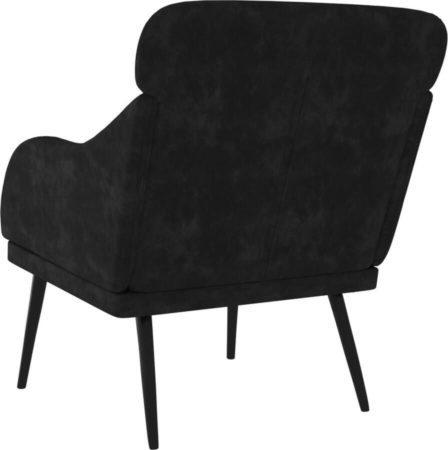 VidaXL Fauteuil Fauteuils Armstoel Ligstoel Fauteuil 63x76x80 cm fluweel zwart - Foto 2