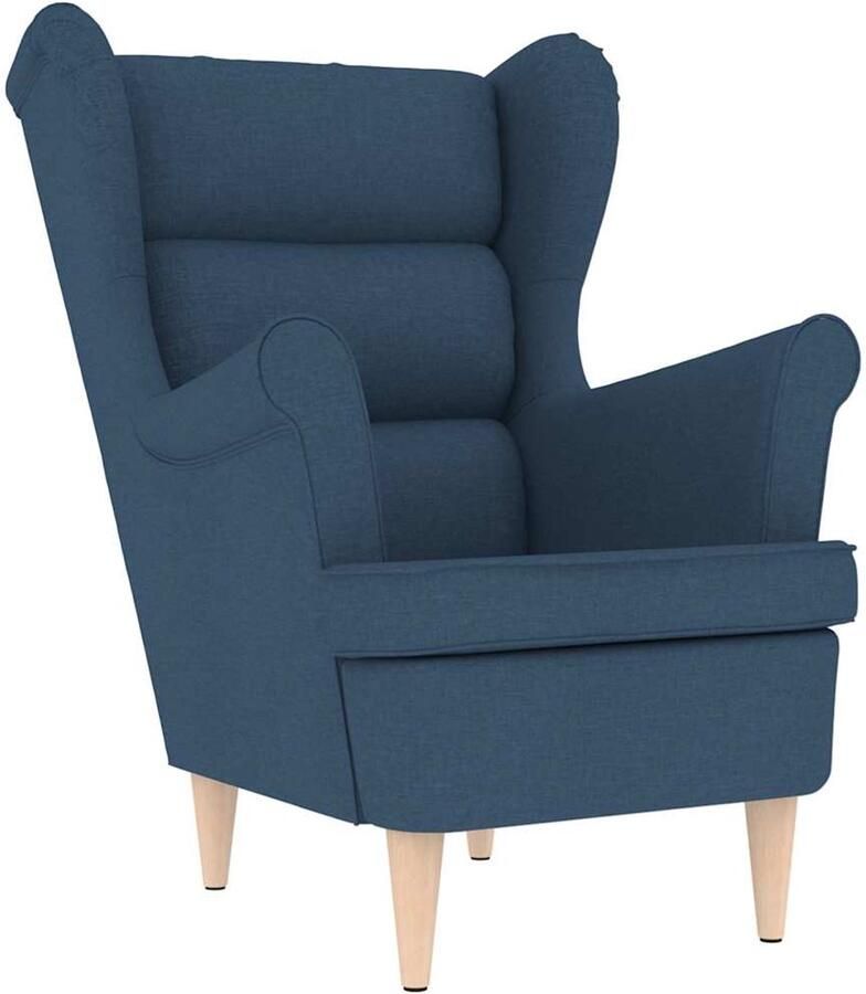 VidaXL Fauteuil 74x84x100 cm stof blauw - Foto 2