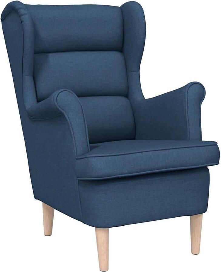 VidaXL Fauteuil 74x84x100 cm stof blauw