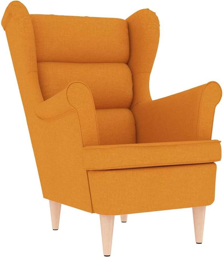 VidaXL Fauteuil 74x84x100 cm stof donkergeel