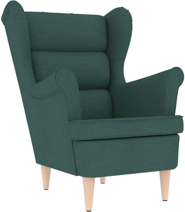 VidaXL Fauteuil 74x84x100 cm stof donkergroen