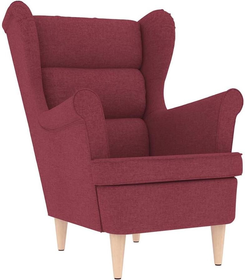 VidaXL Fauteuil 74x84x100 cm stof wijnrood
