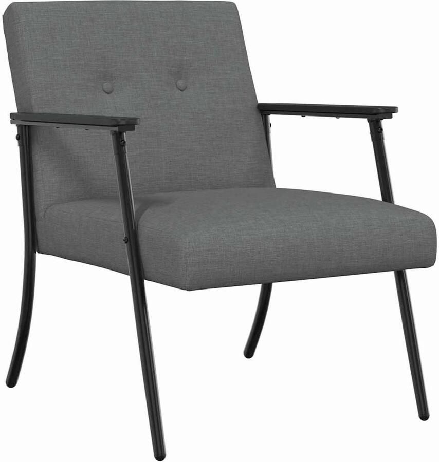 VidaXL Fauteuil Donkergrijs 76 x 94 x 102 cm Stof - Foto 2