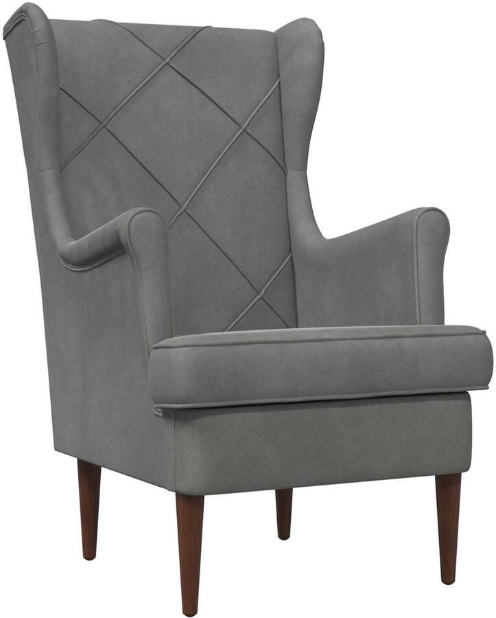 VidaXL Fauteuil Donkergrijs 76 x 94 x 102 cm Fluweel - Foto 2