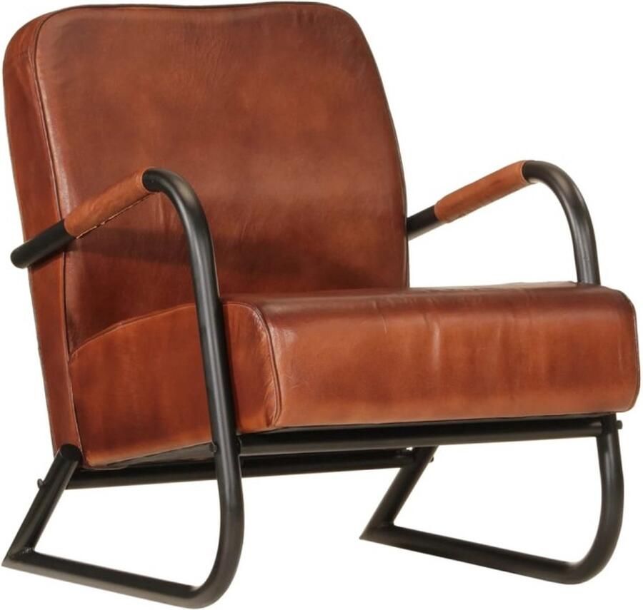 VidaXL Fauteuil echt leer bruin