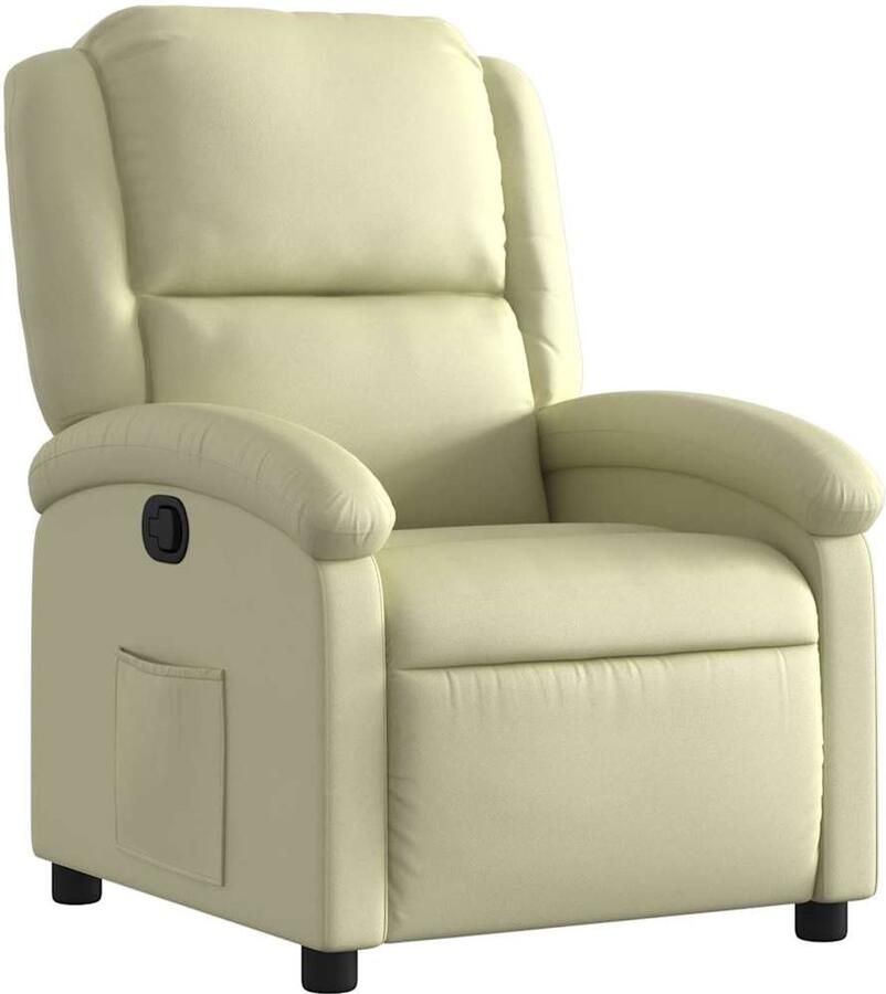 VidaXL Fauteuil echt leer crèmekleurig
