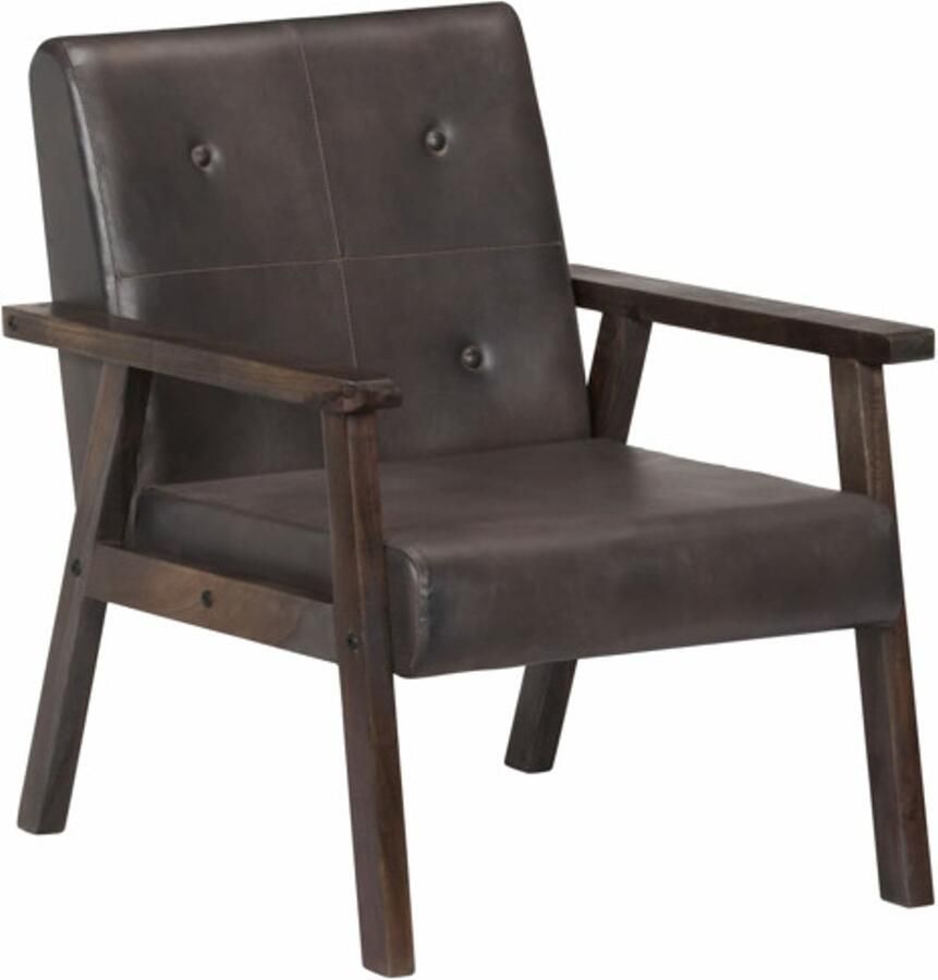 VidaXL Fauteuil echt leer grijs