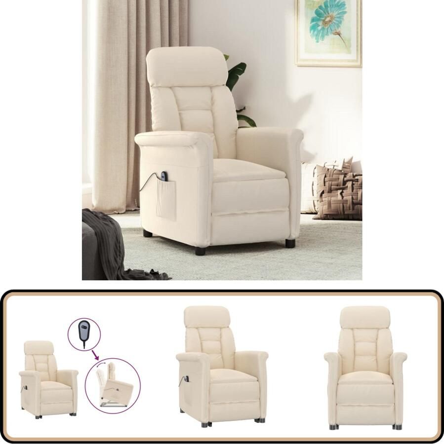 VidaXL Fauteuil Elektrisch Verstelbaar Beige Elektrische Fauteuil Lounge Stoel Leesfauteuil TV Fauteuil Ergonomische Stoel - Foto 2