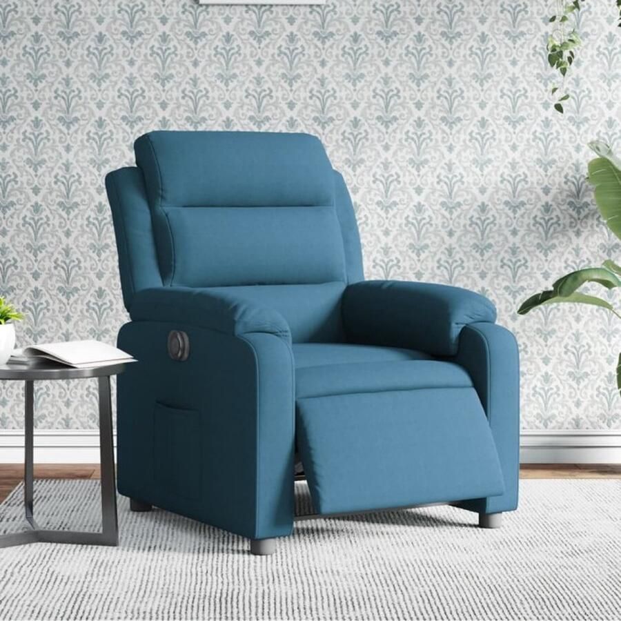 VidaXL Fauteuil elektrisch verstelbaar fluweel blauw - Foto 2